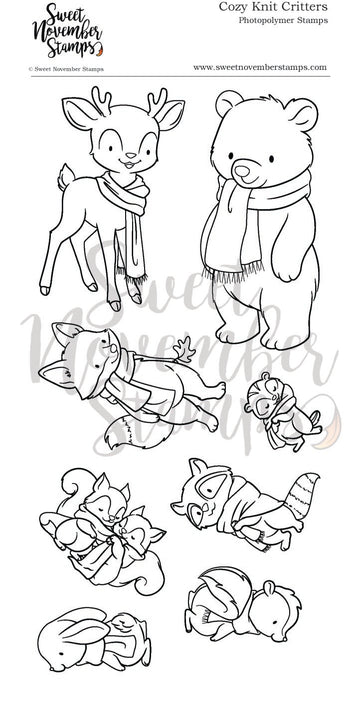 Clear Stamp Set - Cozy Knit Critters
