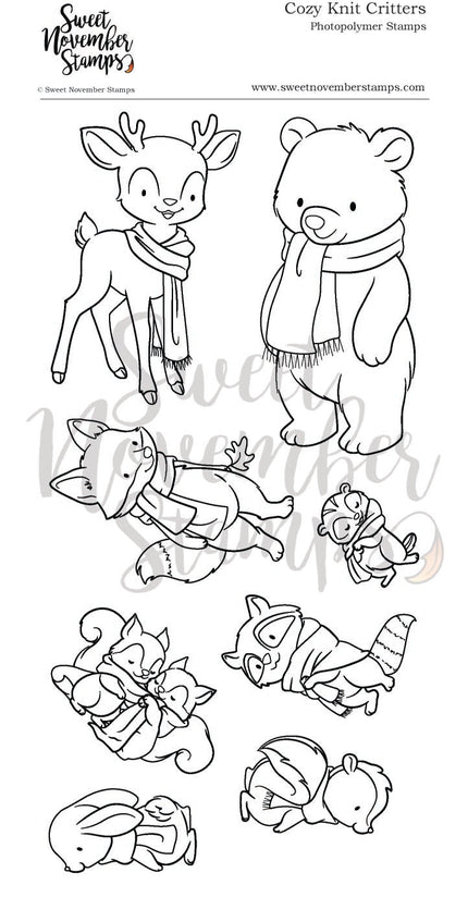 Clear Stamp Set - Cozy Knit Critters