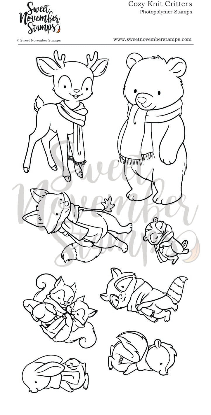 Clear Stamp Set - Cozy Knit Critters