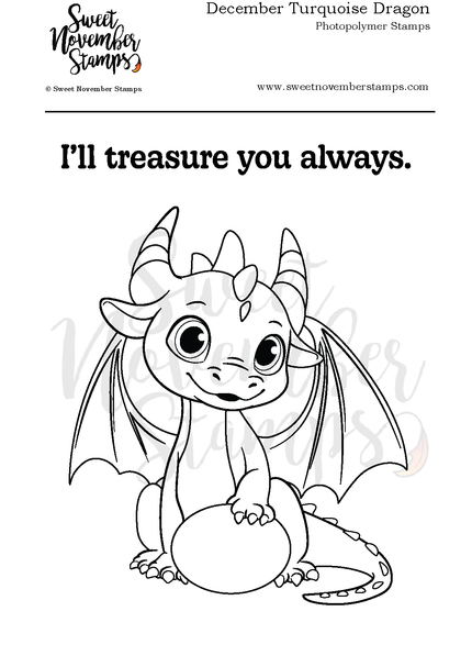 Clear Stamp Set - December Turquoise Dragon