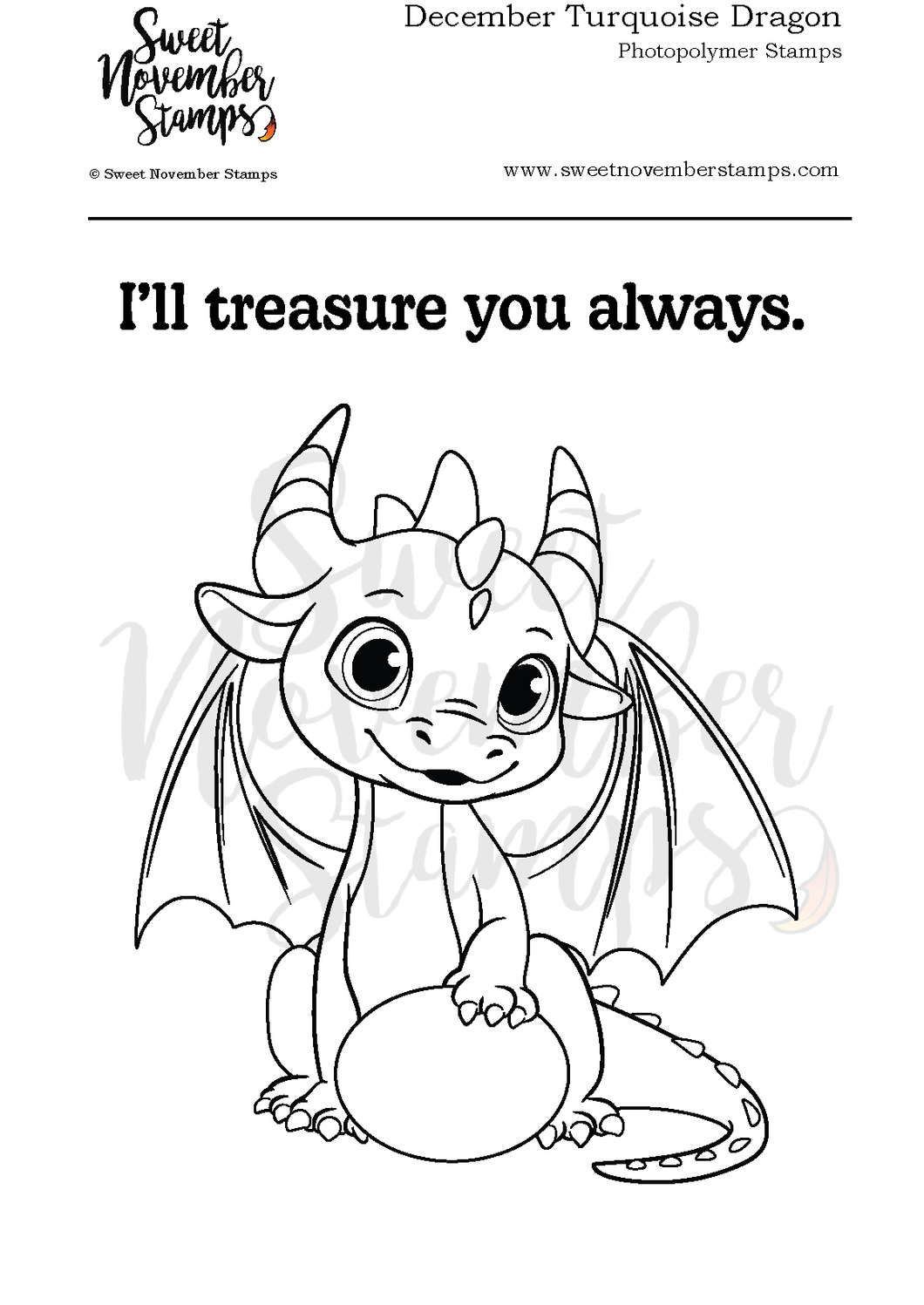 Clear Stamp Set - December Turquoise Dragon