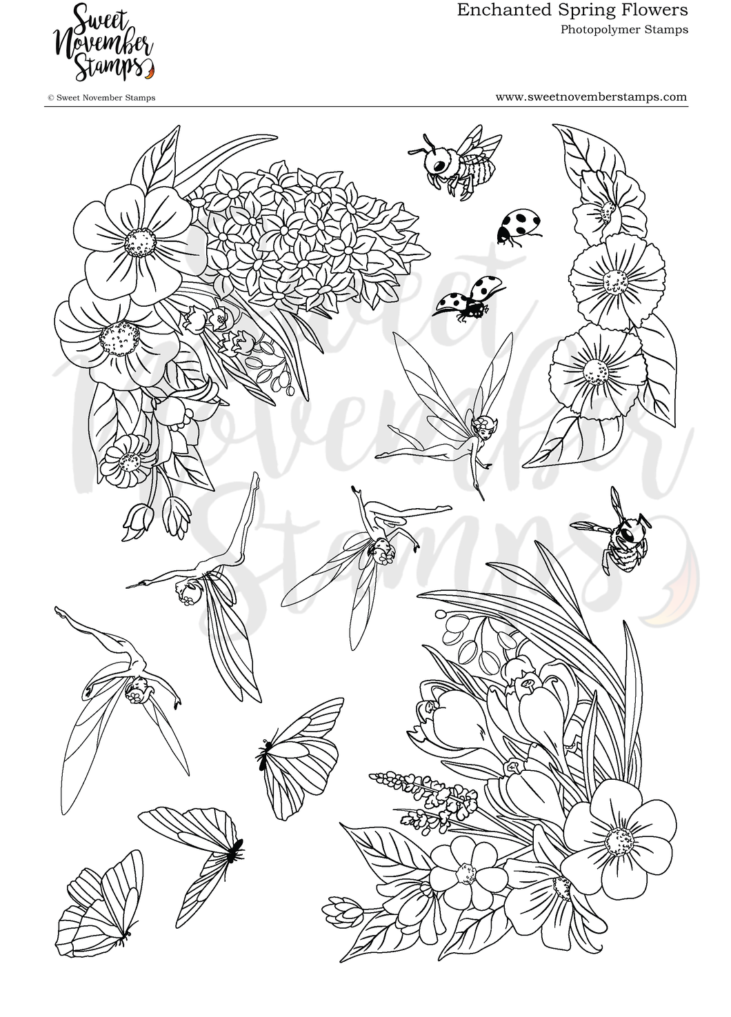 Clear Stamp Set - Enchanted Spring Flowers