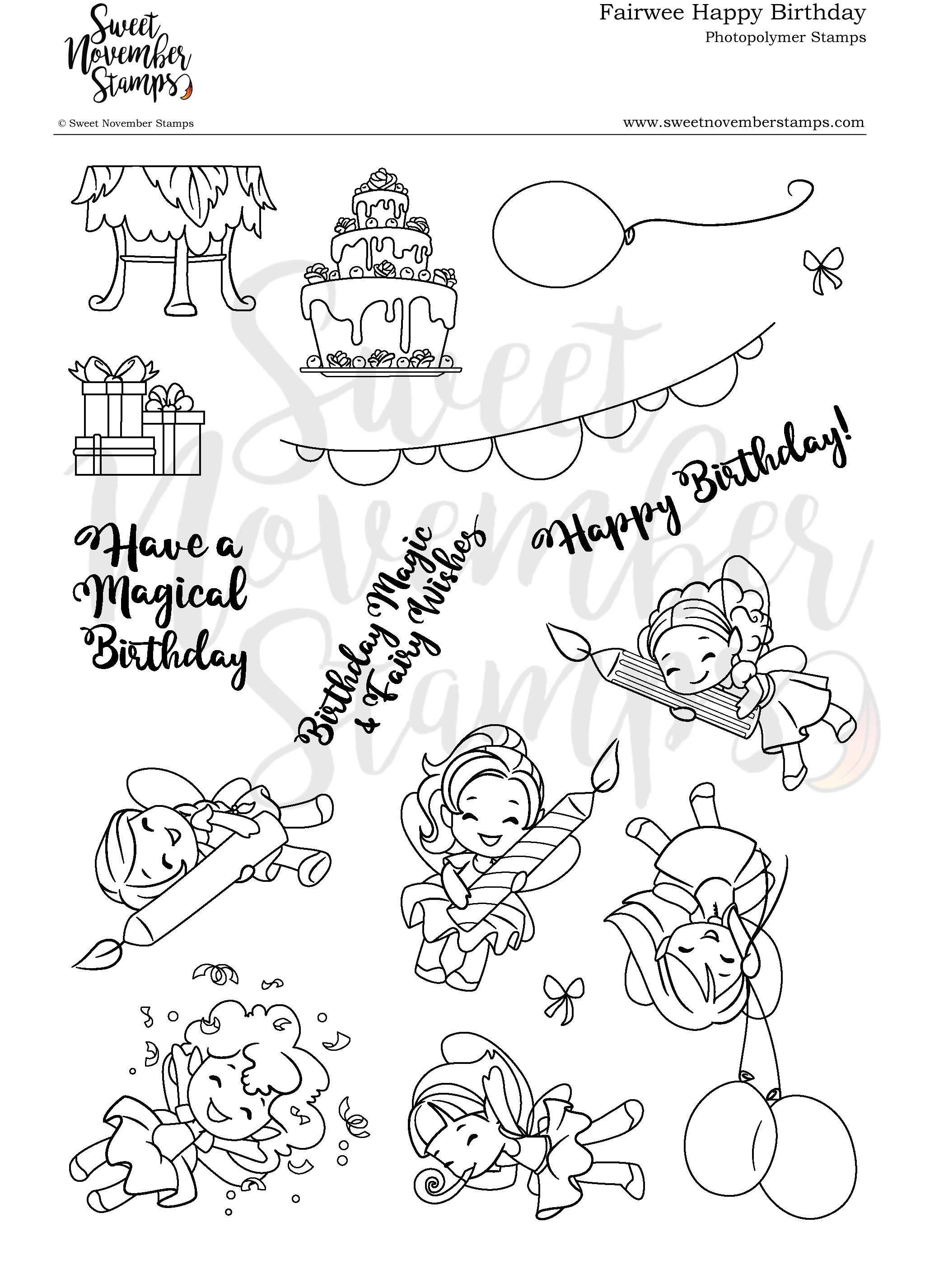Clear Stamp Set - Fairwee Happy Birthday