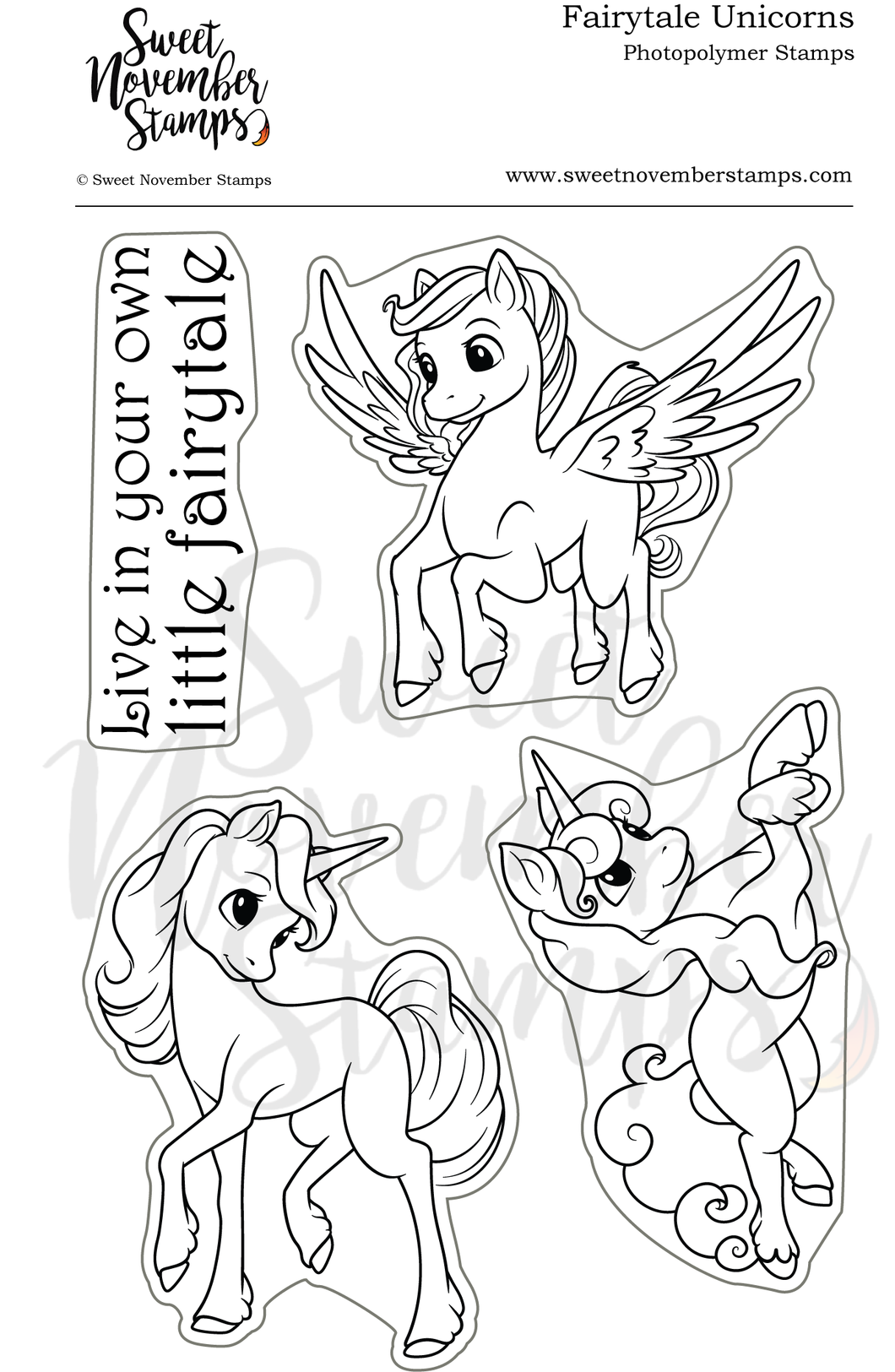Clear Stamp Set - Fairytale Unicorns 4x6