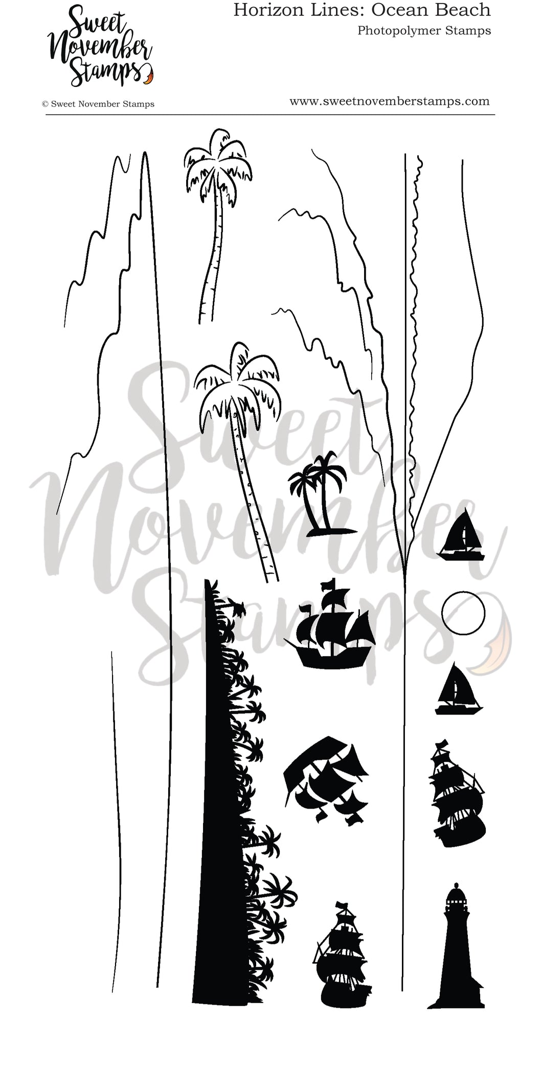 Clear Stamp Set - Horizon Lines: Ocean Beach