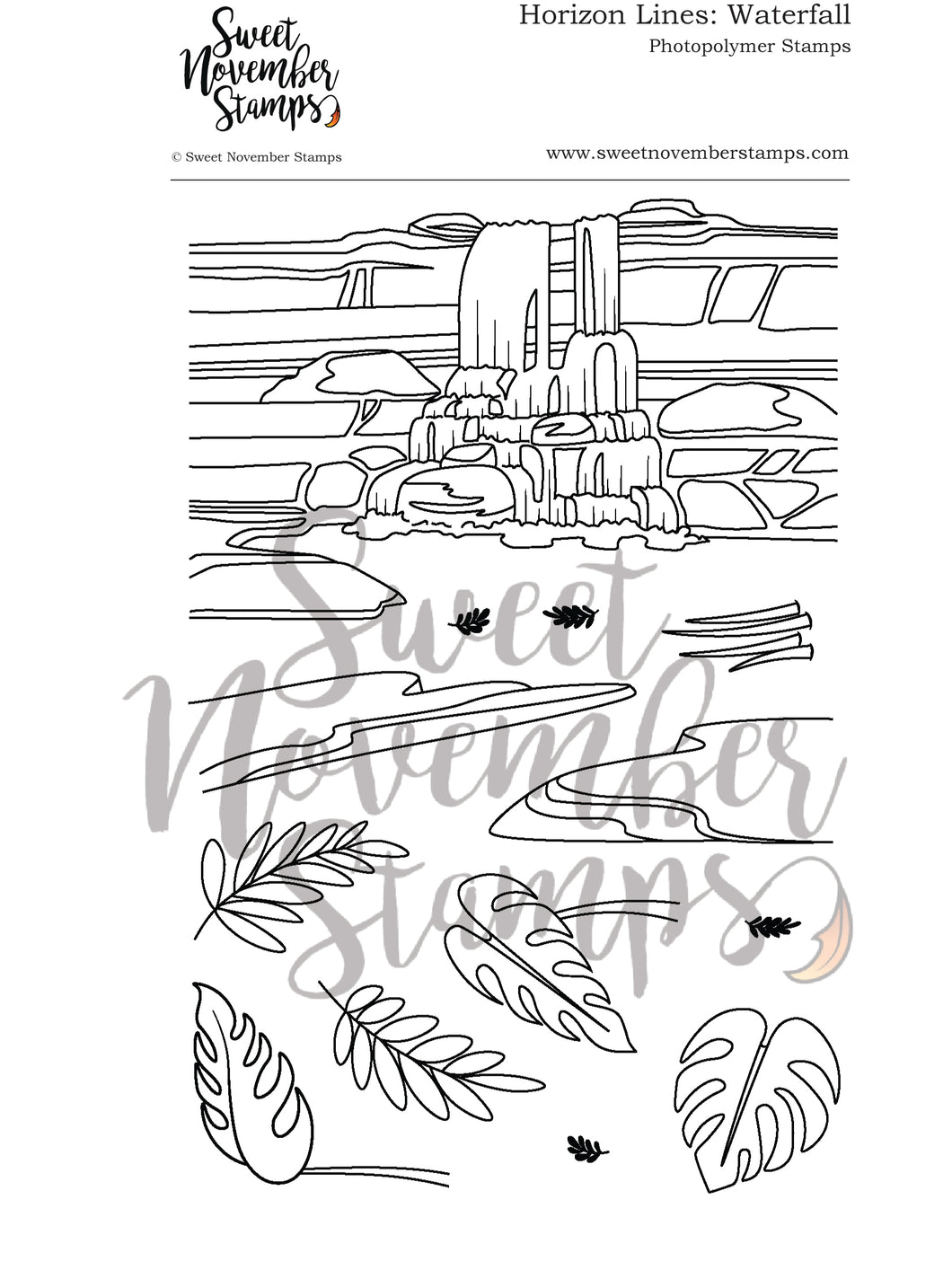 Clear Stamp Set - Horizon Lines: Waterfall