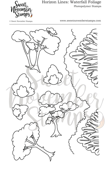 Clear Stamp Set - Horizon Lines: Waterfall Foliage