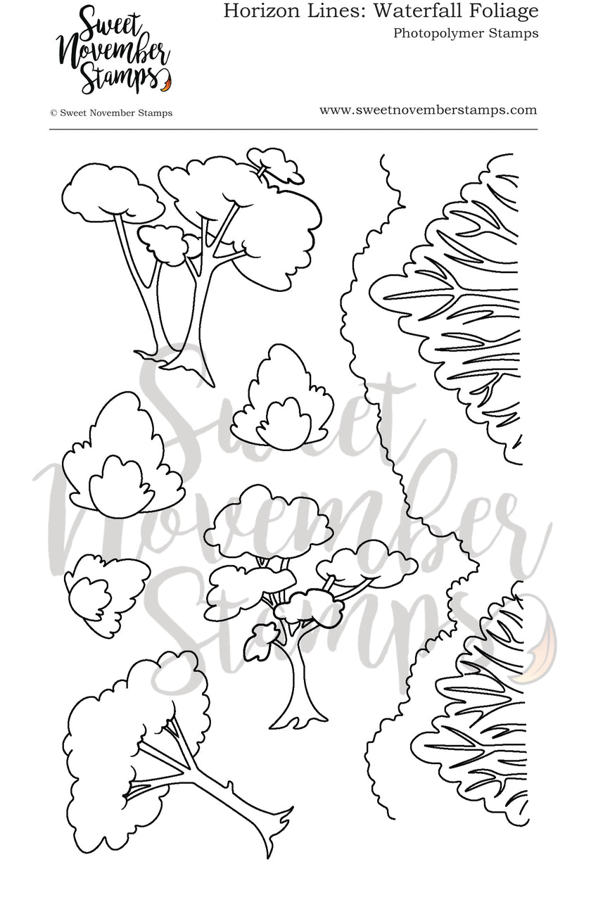 Clear Stamp Set - Horizon Lines: Waterfall Foliage