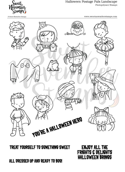 Clear Stamp Set - Halloween Postage Pals: Landscape
