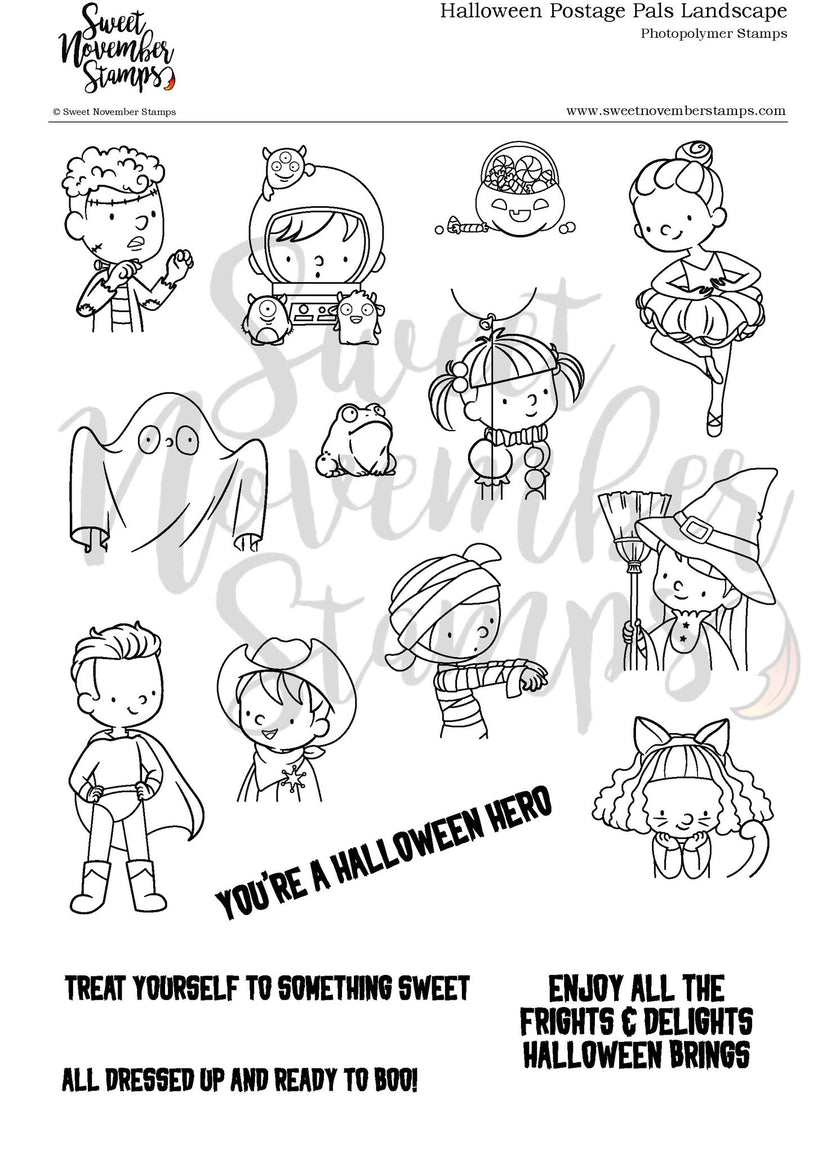 Clear Stamp Set - Halloween Postage Pals: Landscape