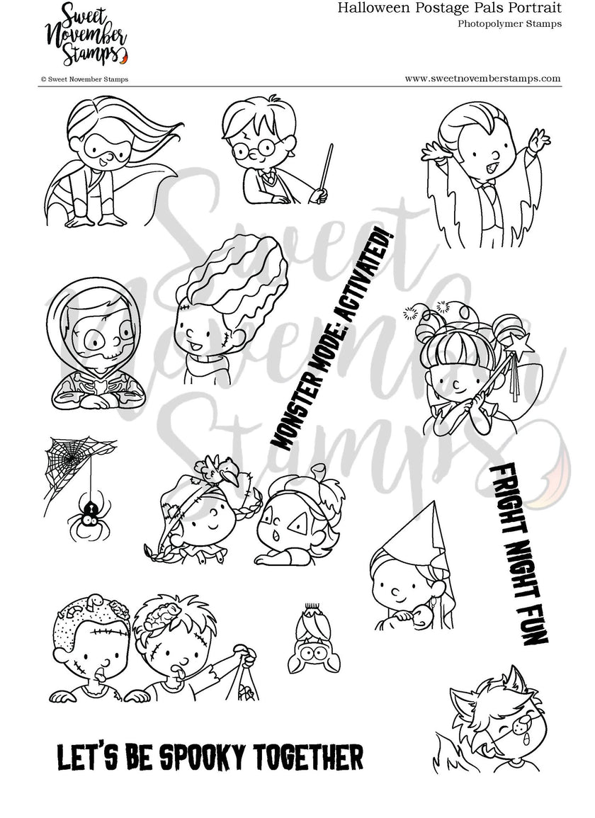 Clear Stamp Set - Halloween Postage Pals: Portrait