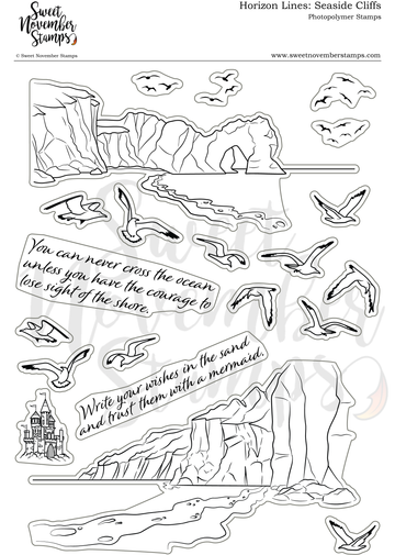Clear Stamp Set - Background Builder: Seaside Cliffs