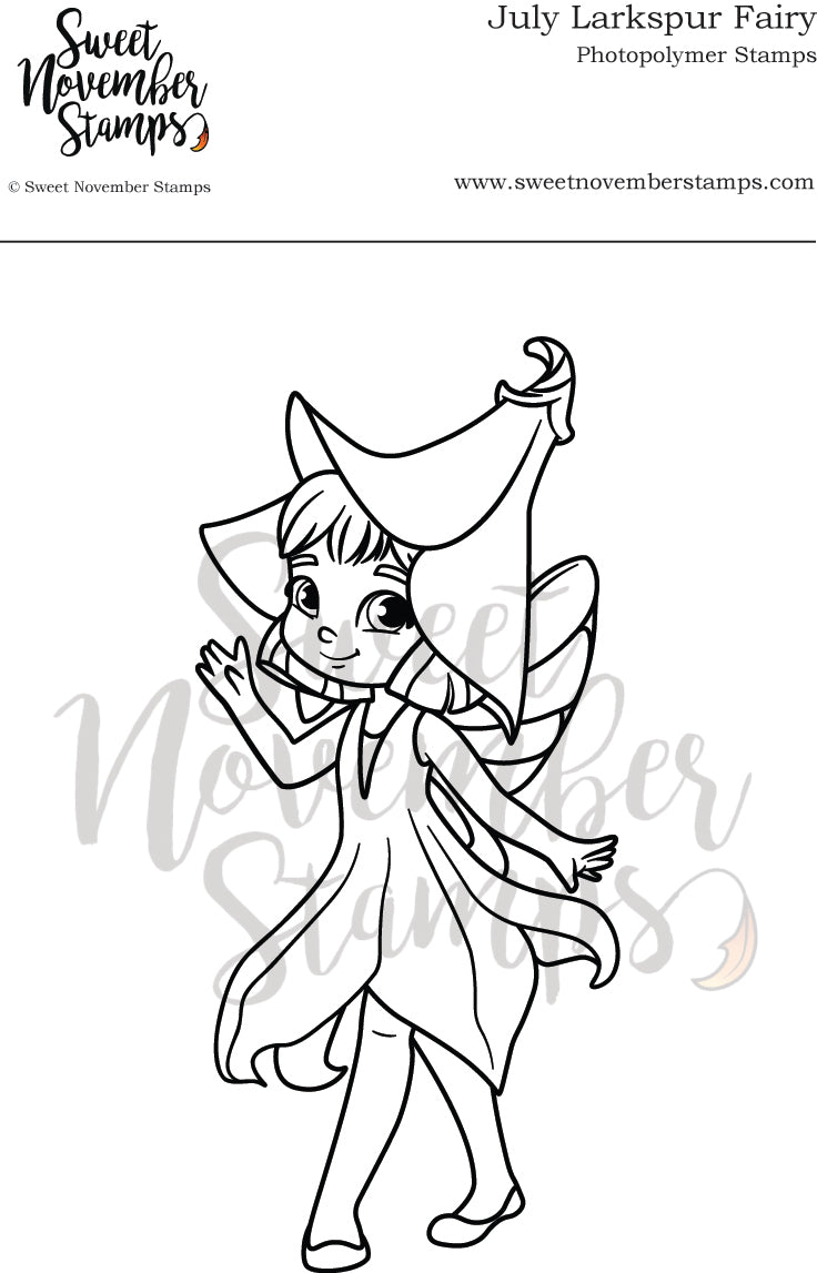 Clear Stamp Set - July Larkspur Fairy