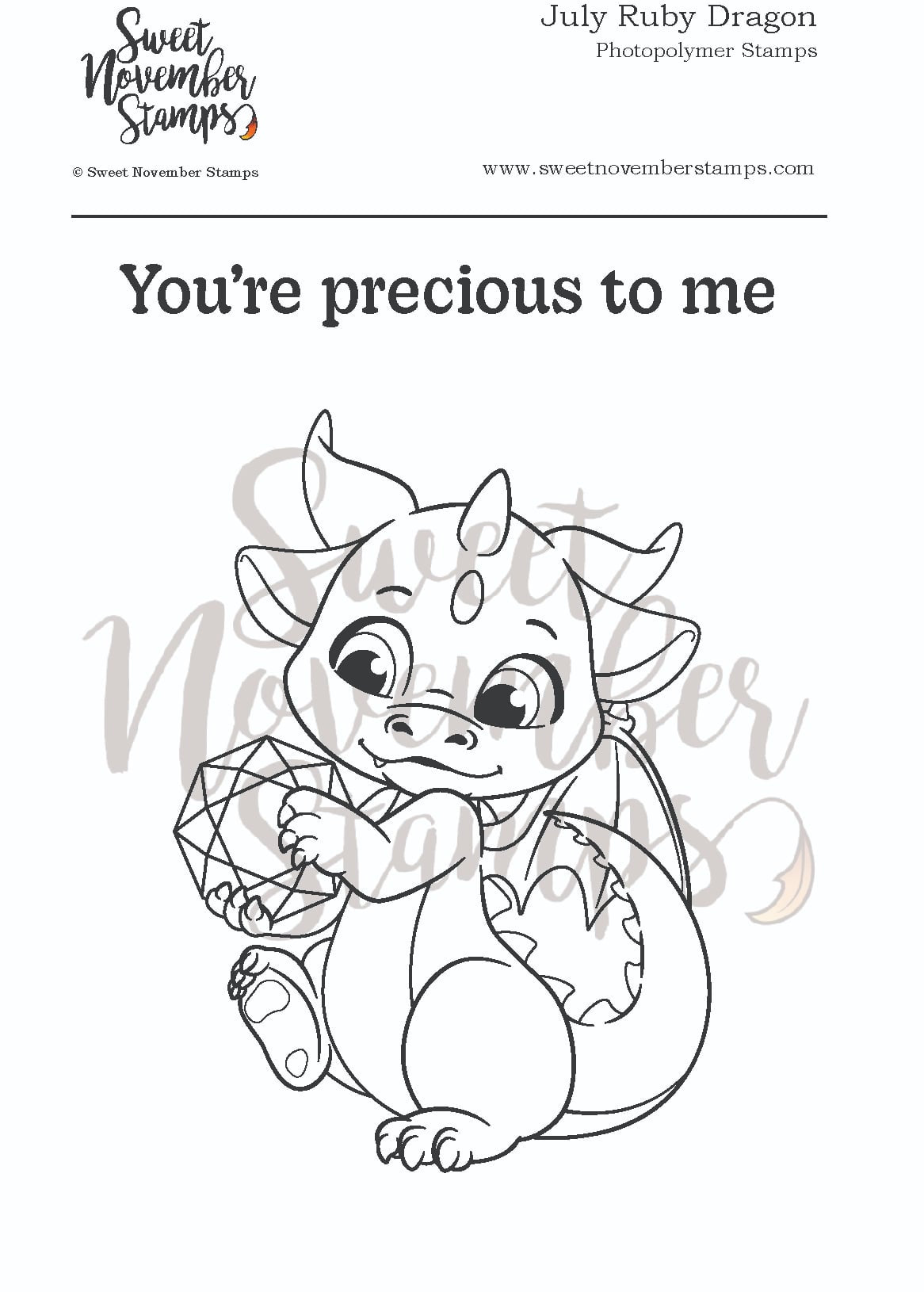 Clear Stamp Set - July Ruby Dragon