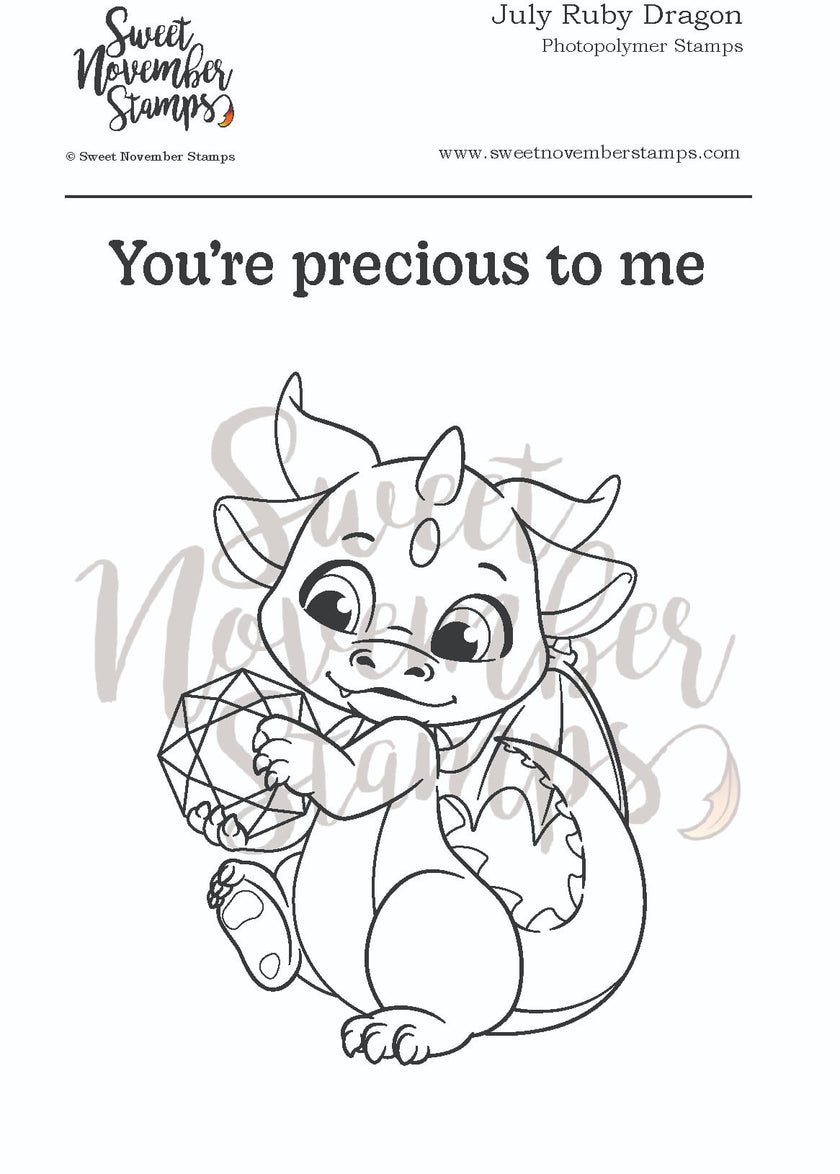 Clear Stamp Set - July Ruby Dragon