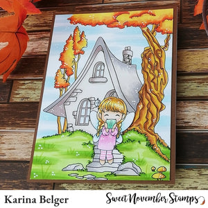 Clear Stamp Set - Background Builder: Autumn Cottages