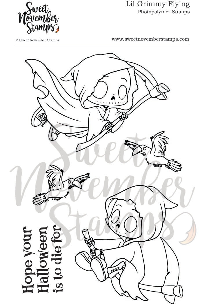 Clear Stamp Set - Lil Grimmy Flying