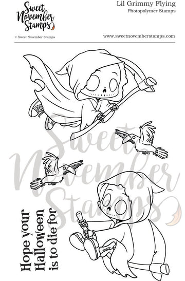 Clear Stamp Set - Lil Grimmy Flying
