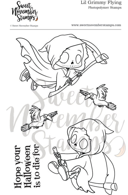 Clear Stamp Set - Lil Grimmy Flying