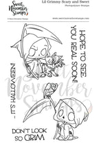 Load image into Gallery viewer, Clear Stamp Set - Lil Grimmy Scary and Sweet
