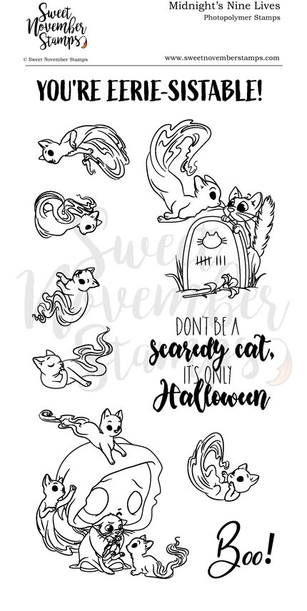 Clear Stamp Set - Midnight's Nine Lives