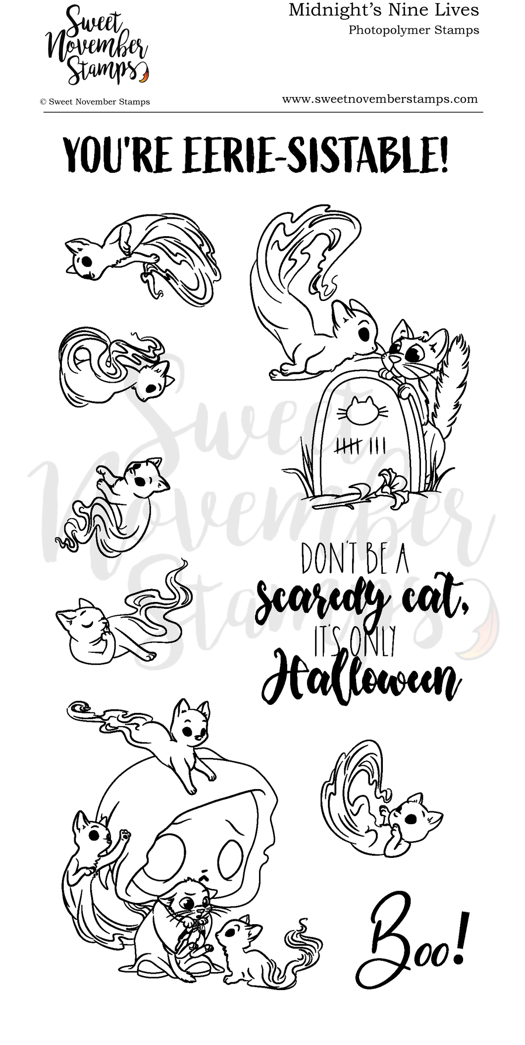 Clear Stamp Set - Midnight's Nine Lives