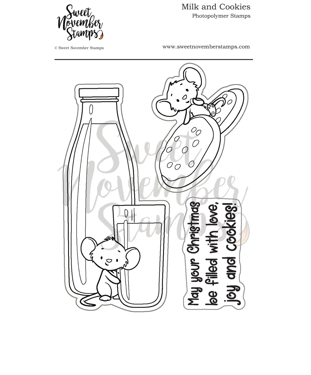 Clear Stamp Set - Milk and Cookies