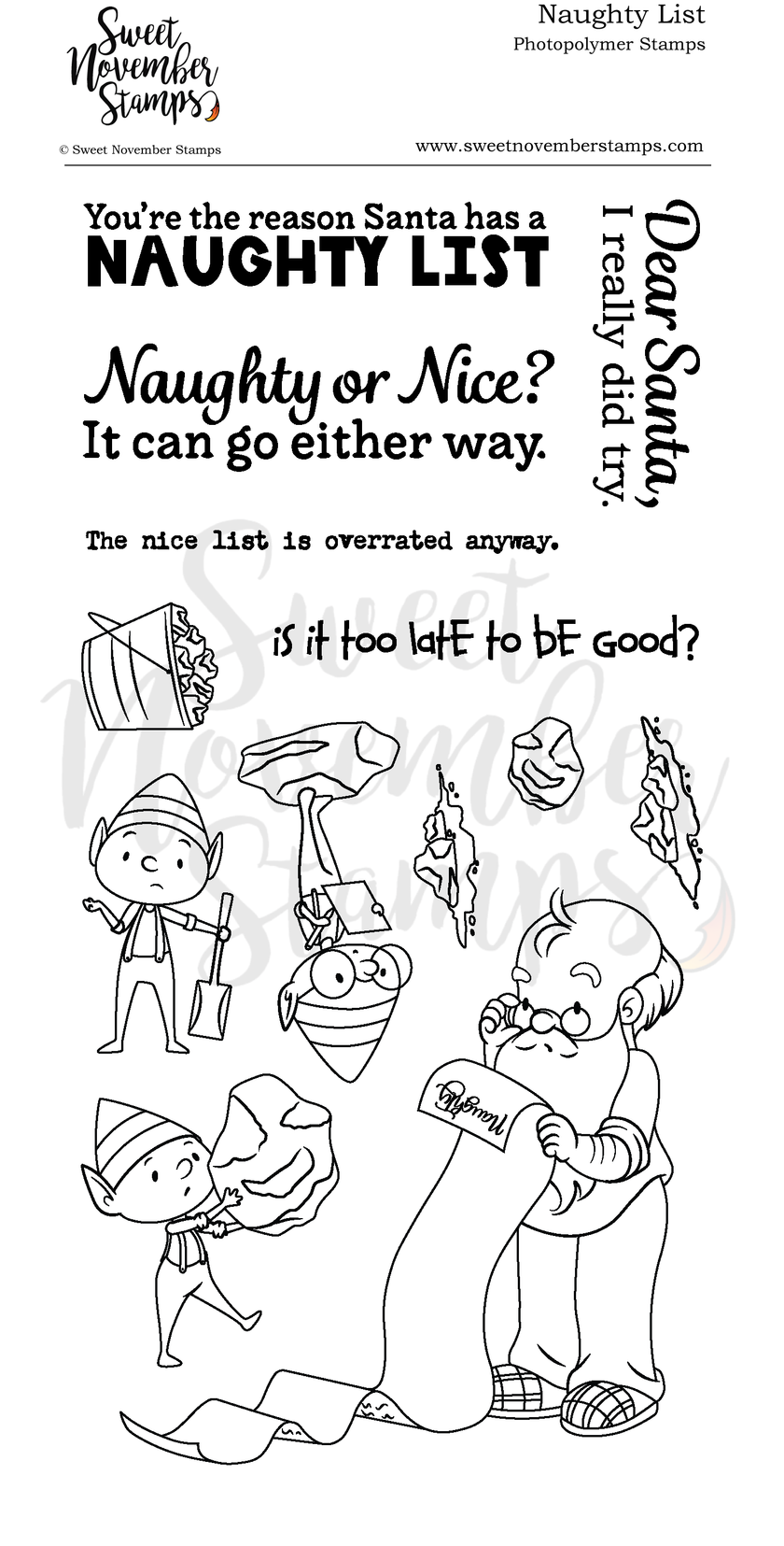 Clear Stamp Set - Naughty List