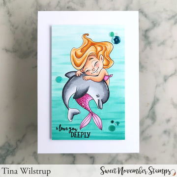 Digital Stamp - Dolphin Hugs