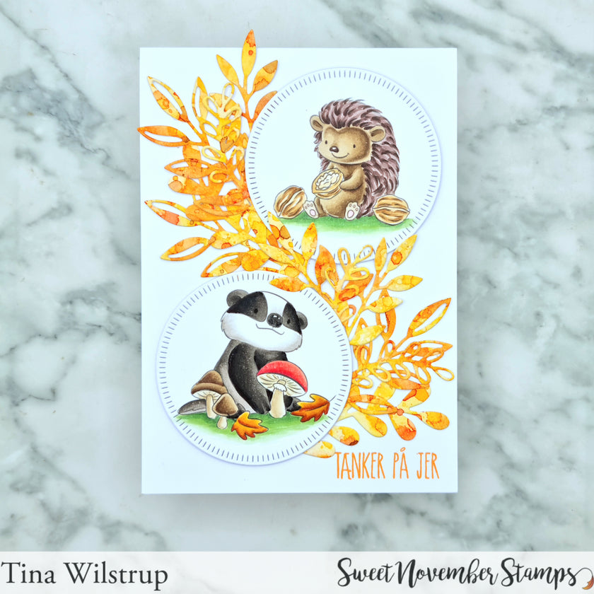Digital Stamp - Fall Woodland: Badger, Hedgie and Deer