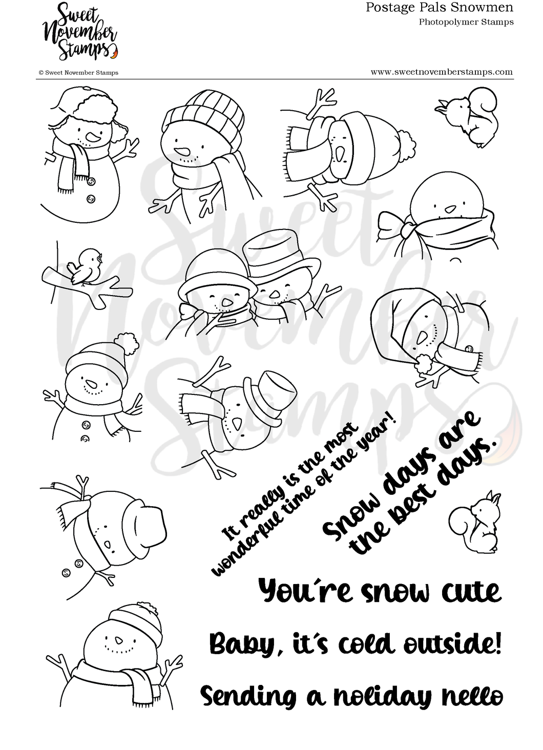 Clear Stamp Set - Postage Pals: Snowmen