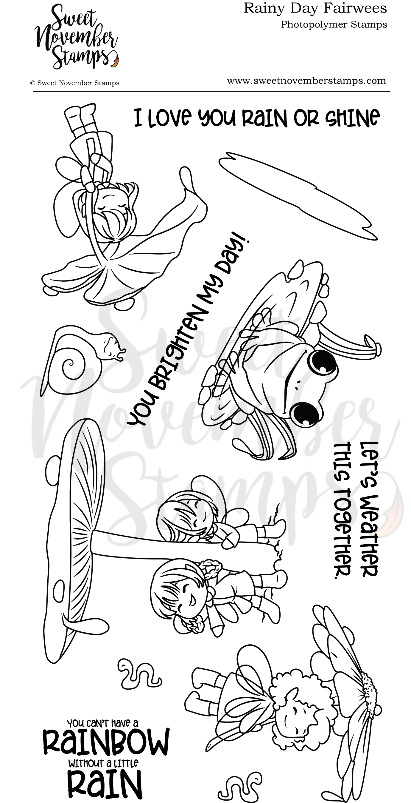 Clear Stamp Set - Rainy Day Fairwees