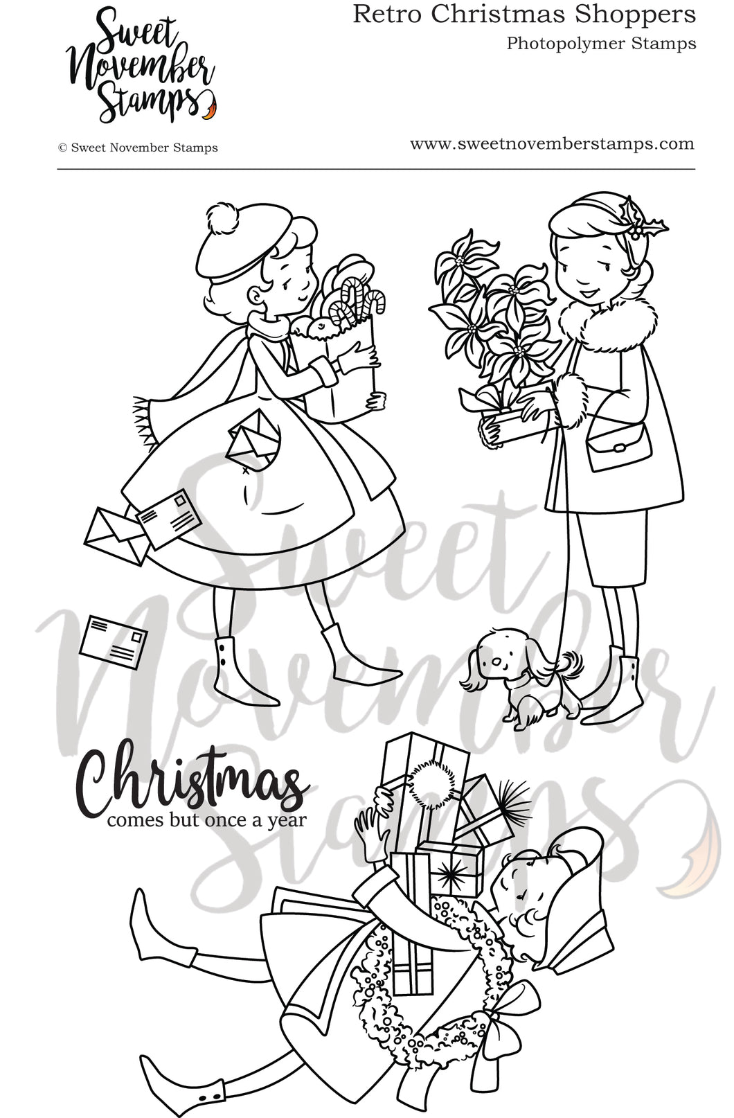 Clear Stamp Set - Retro Christmas Shoppers