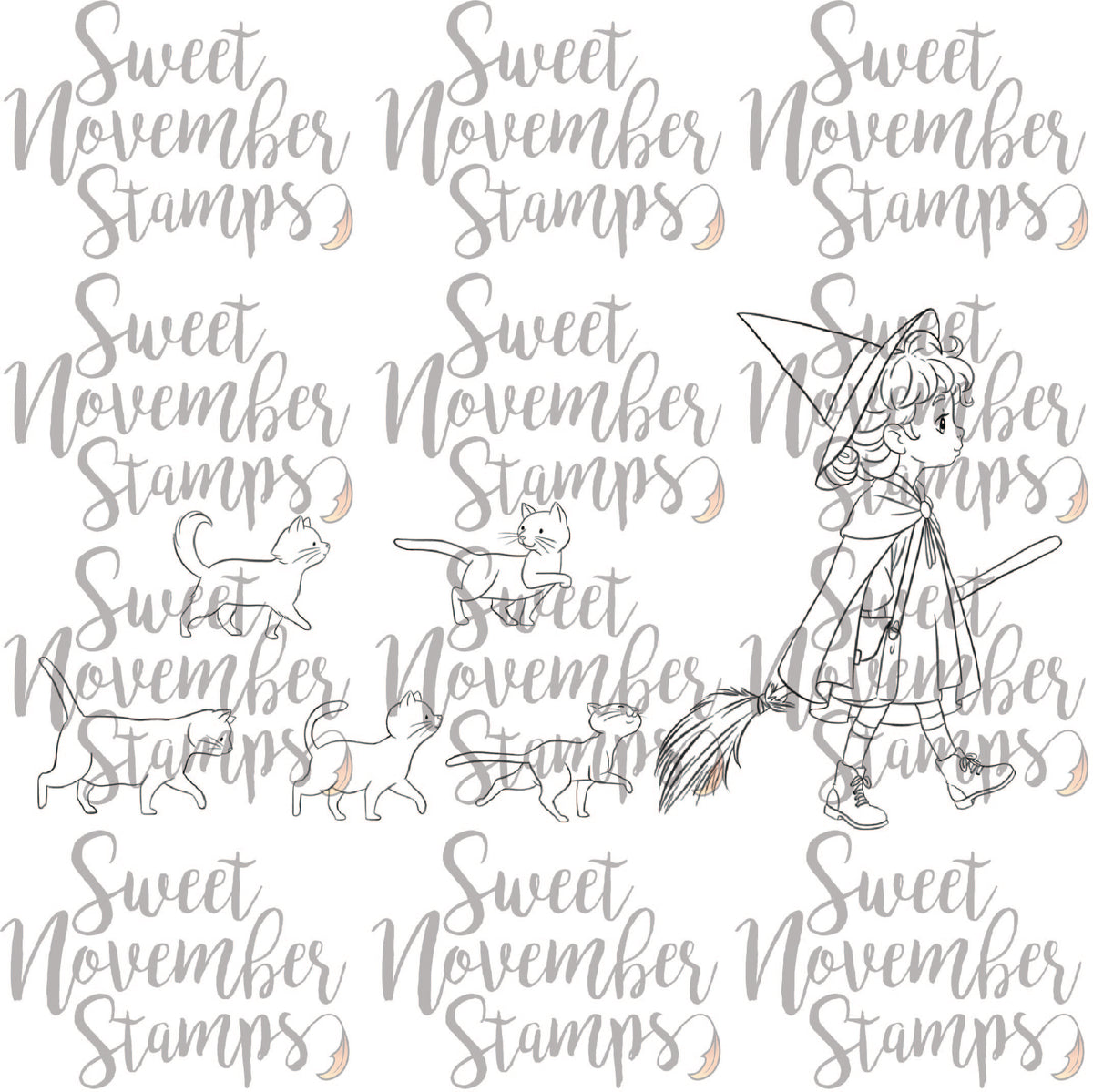 Digital Stamp - A Halloween Stroll