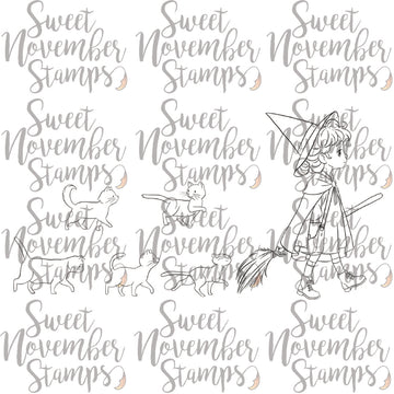 Digital Stamp - A Halloween Stroll