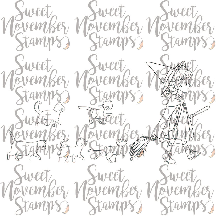 Digital Stamp - A Halloween Stroll