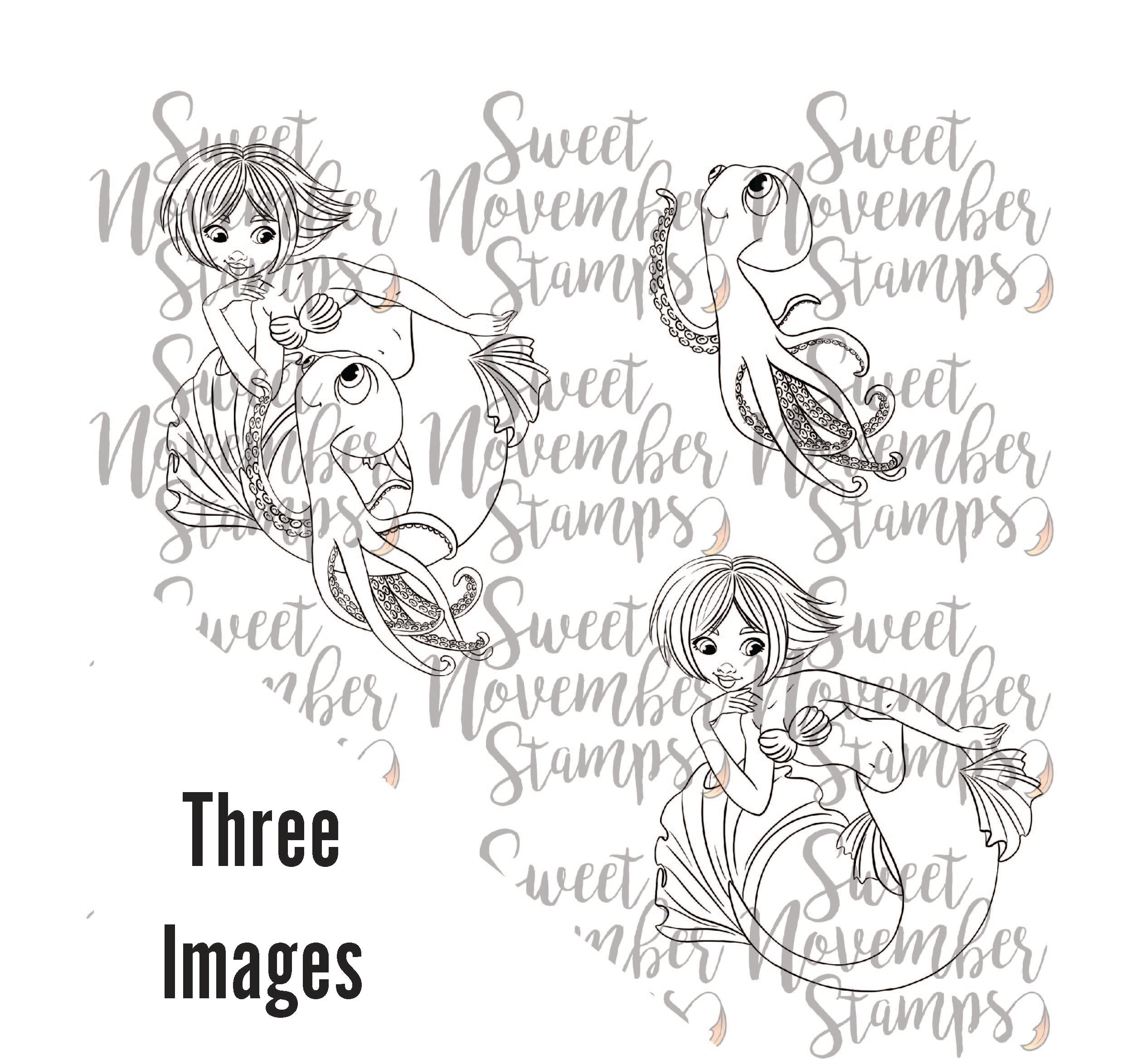 Digital Stamp - Mermazing Friends: Asherah and Inky