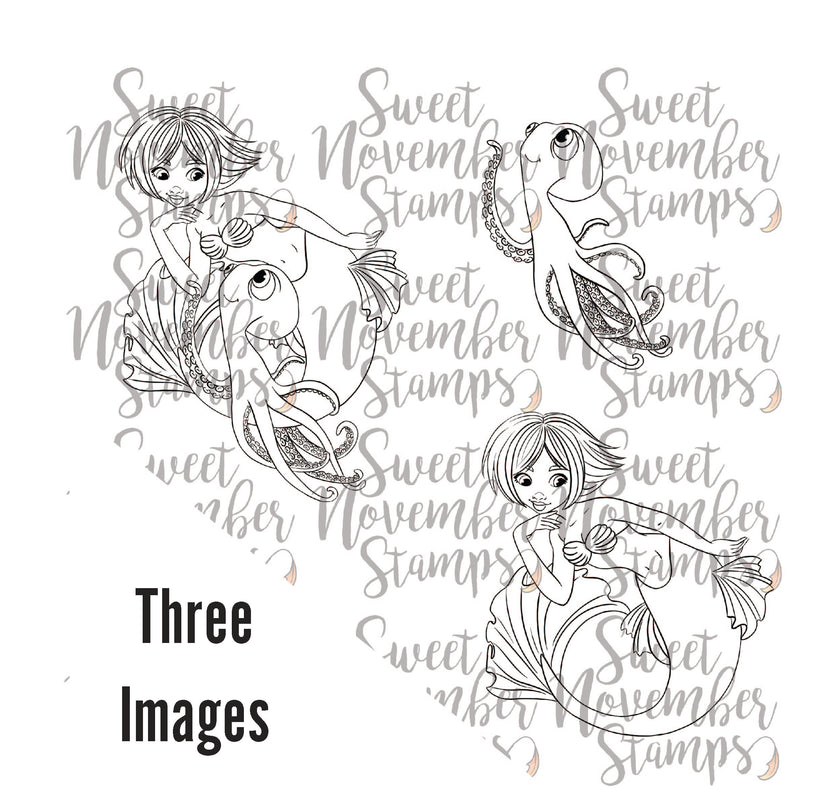 Digital Stamp - Mermazing Friends: Asherah and Inky