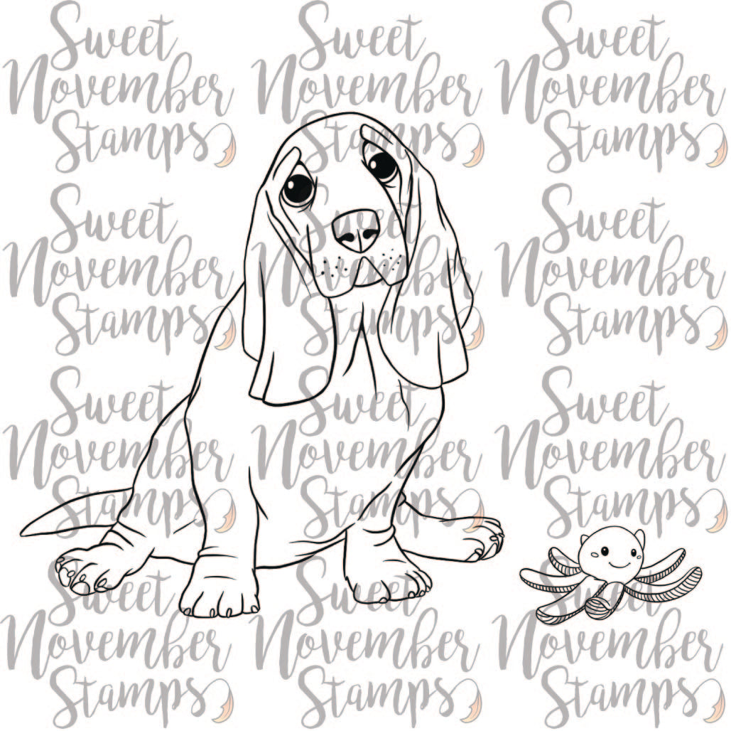 Digital Stamp - Dog Park 3: Bentley the Basset Hound
