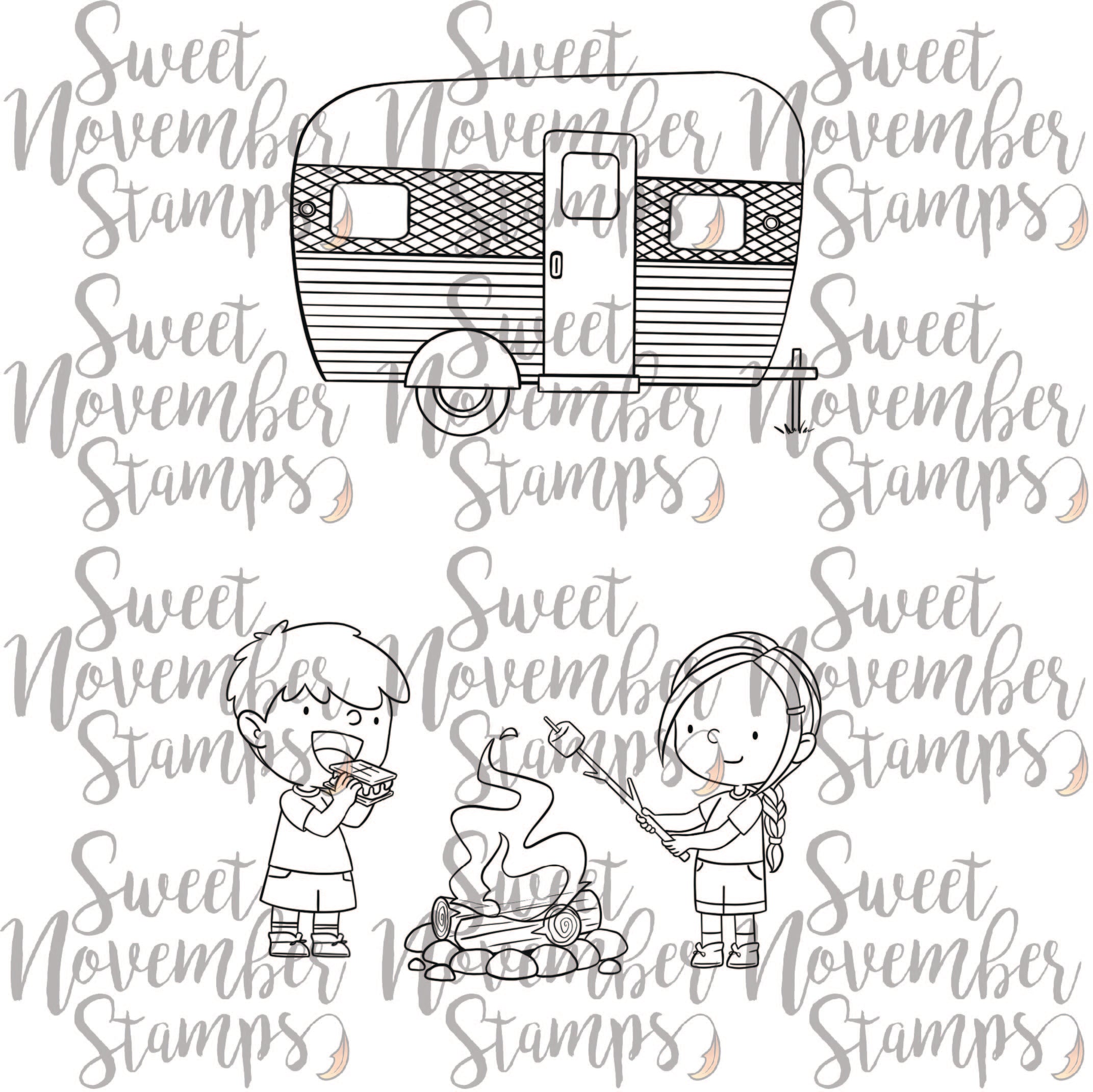 Digital Stamp - Camper Life: The Kiddos
