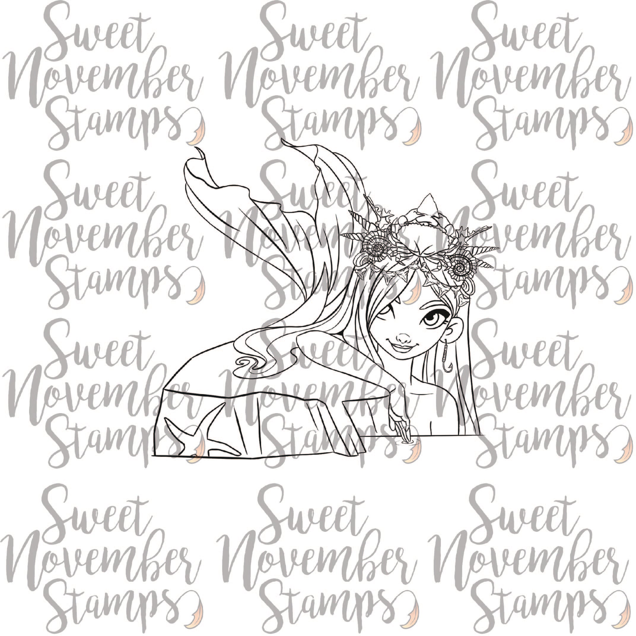 Digital Stamp - Sea Queens: Cerulean