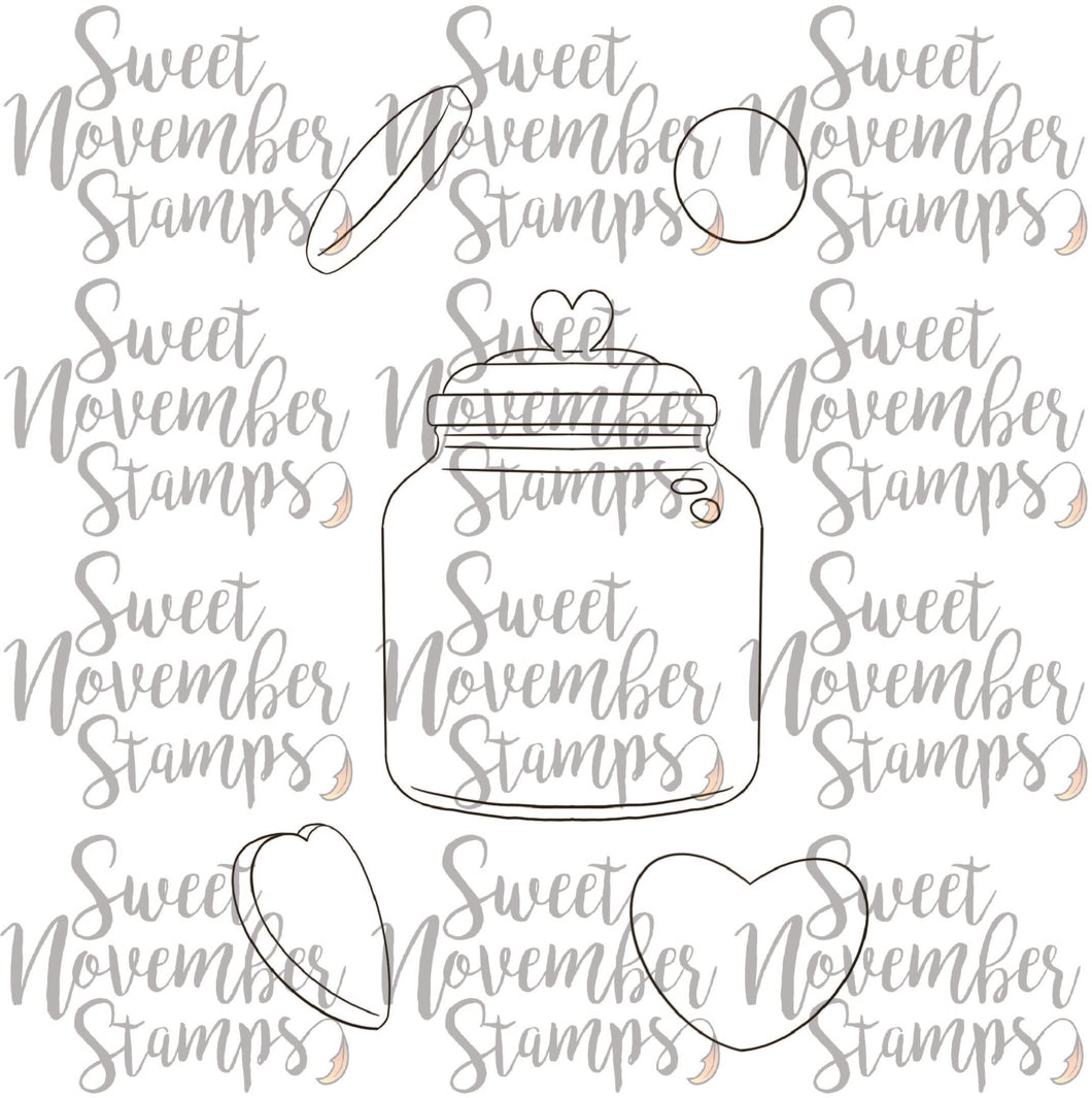 Digital Stamp - Valentine Cookies: Cookie Jar Set