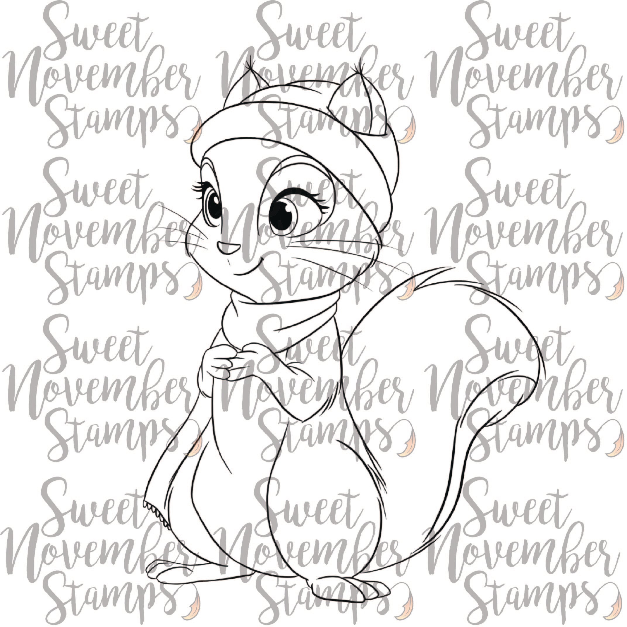 Digital Stamp - Cozy Fall Critter: Suzy Squirrel