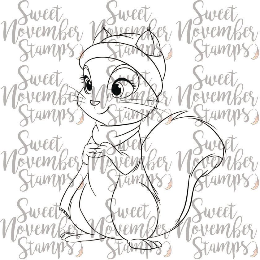 Digital Stamp - Cozy Fall Critter: Suzy Squirrel