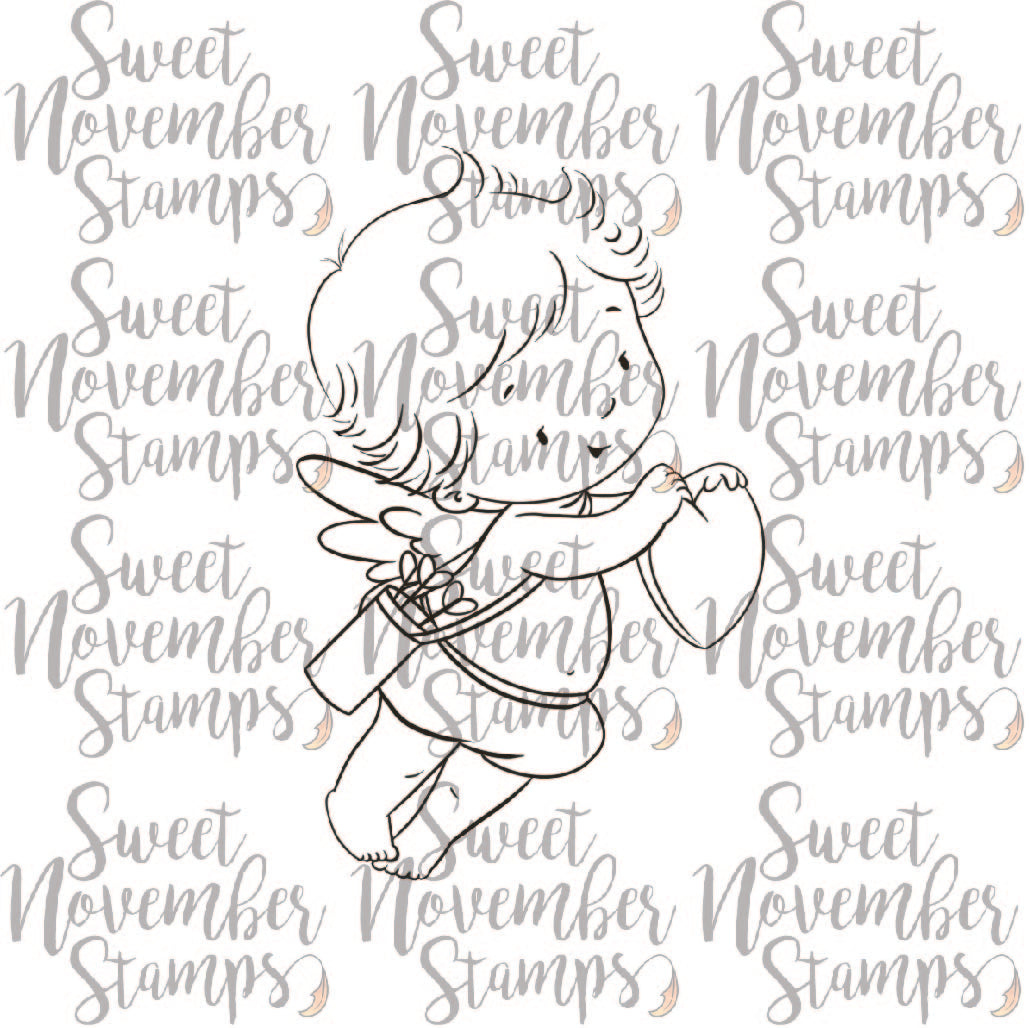 Digital Stamp - Baby Cupid: Cupid's heart