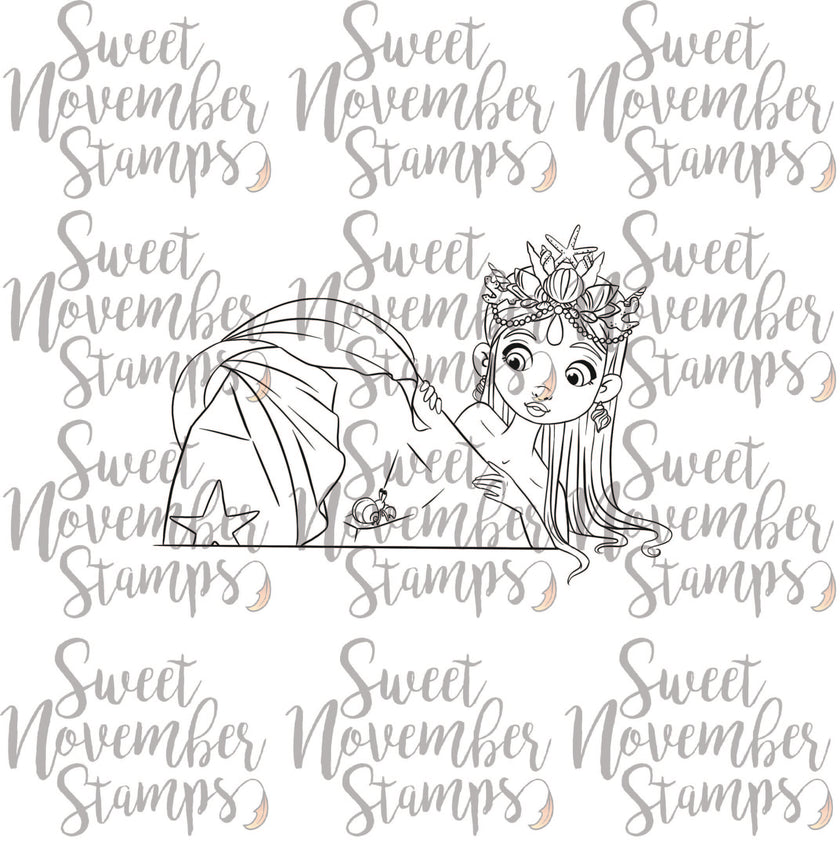 Digital Stamp - Sea Queens: Cyan