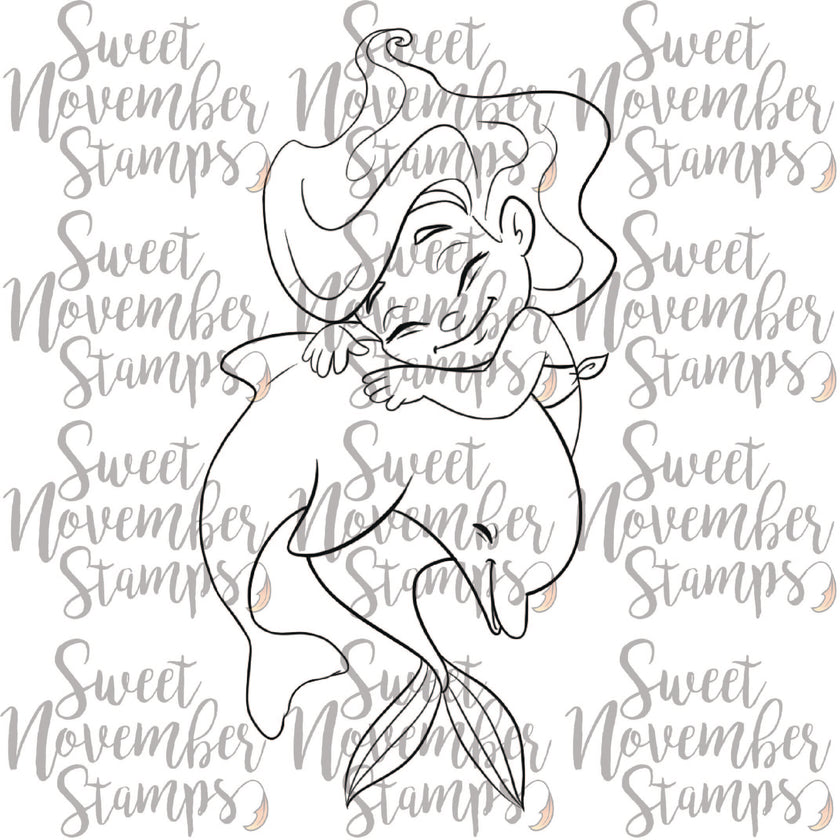 Digital Stamp - Dolphin Hugs