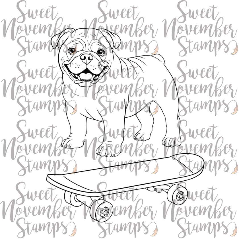 Digital Stamp - Dog Park 4: Dozer the English Bulldog