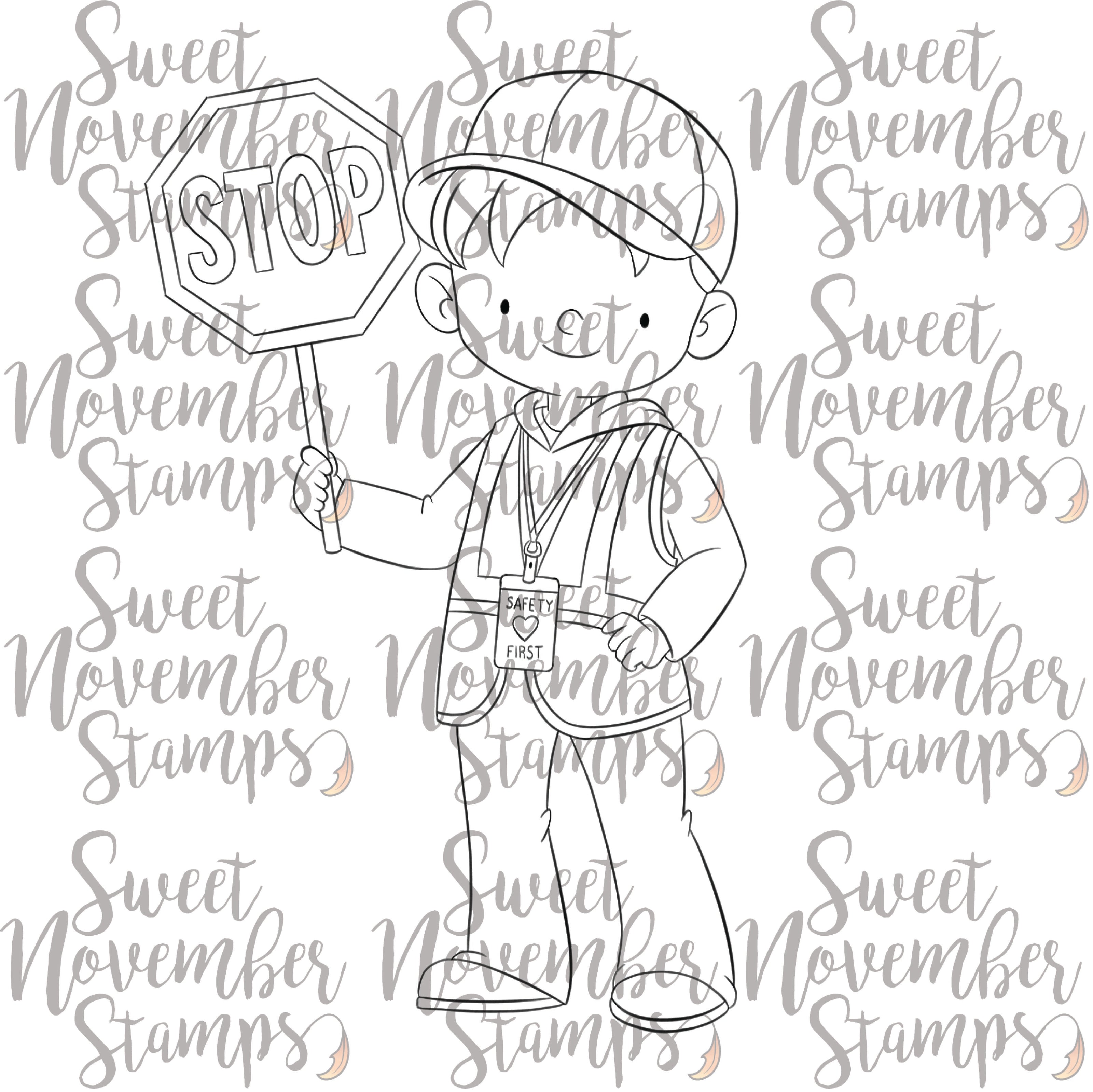 Digital Stamp - First Day: Crossing Guard Tony