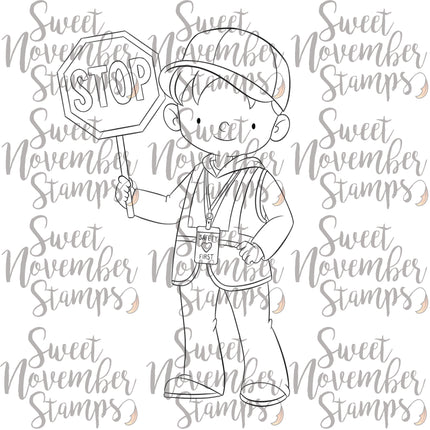 Digital Stamp - First Day: Crossing Guard Tony